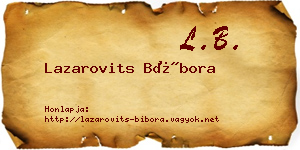 Lazarovits Bíbora névjegykártya